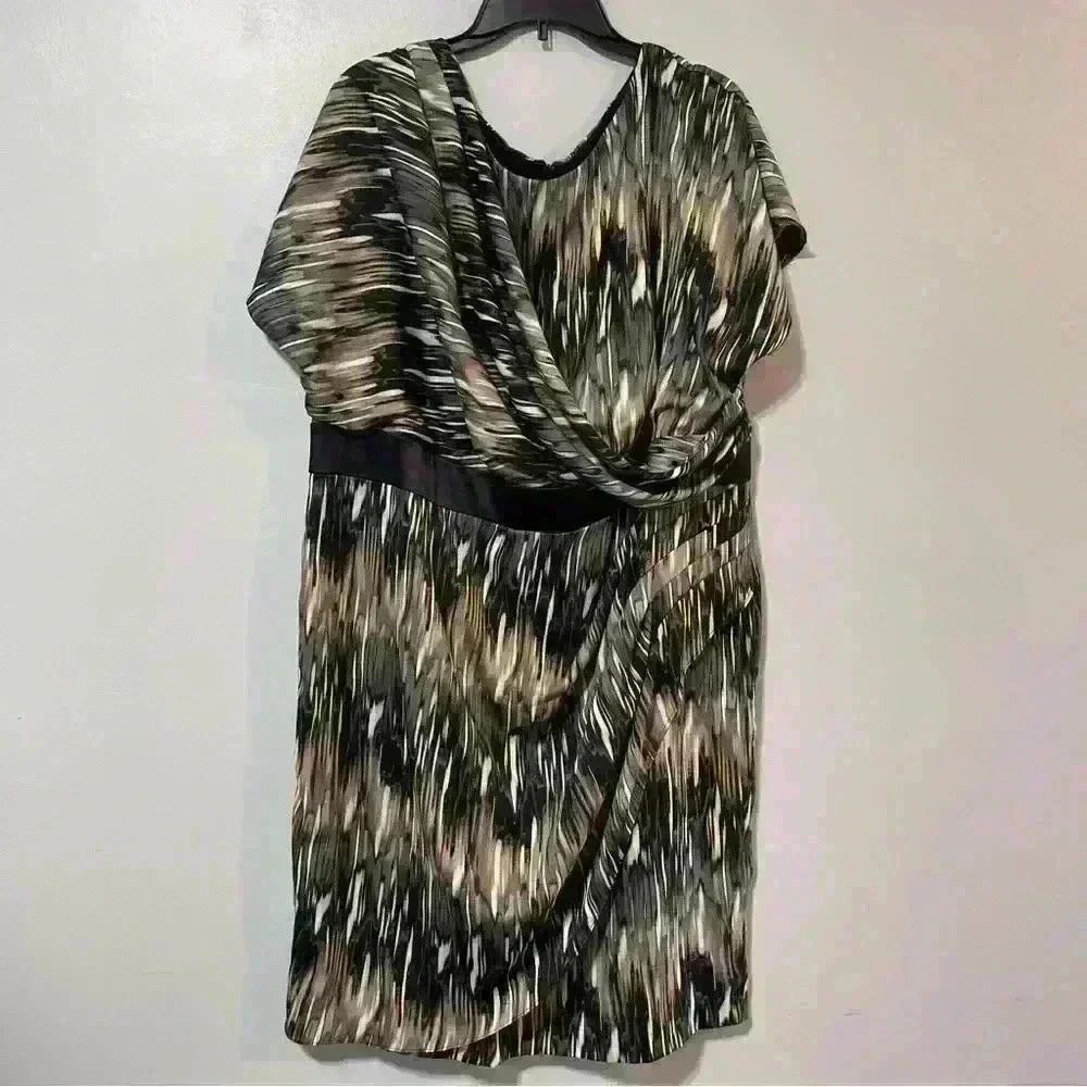 Donna Ricco Women’s midi Dress plus size 20W abstract